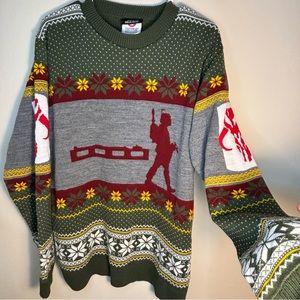 Novelty Star Wars Sweater Holiday Christmas Men’s Medium Large Green Boba Fet